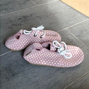 Piper Finn pink polka dot shoes